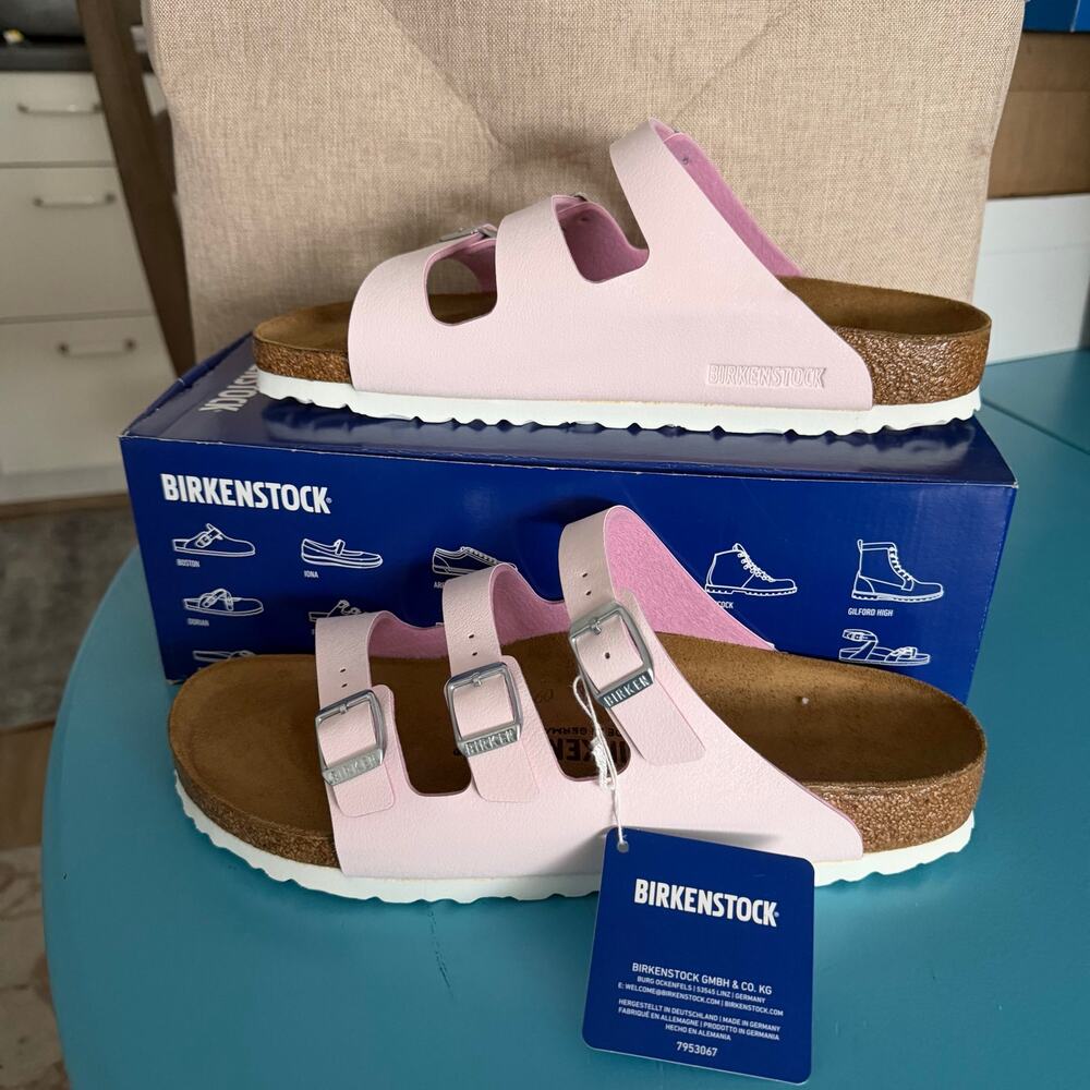 Birkenstock 41 Florida Brushed Rose Sandals Birko Flor - Picture 2 of 7